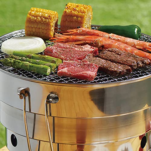 Barbecue portable pliable rond en acier avec sac inclus