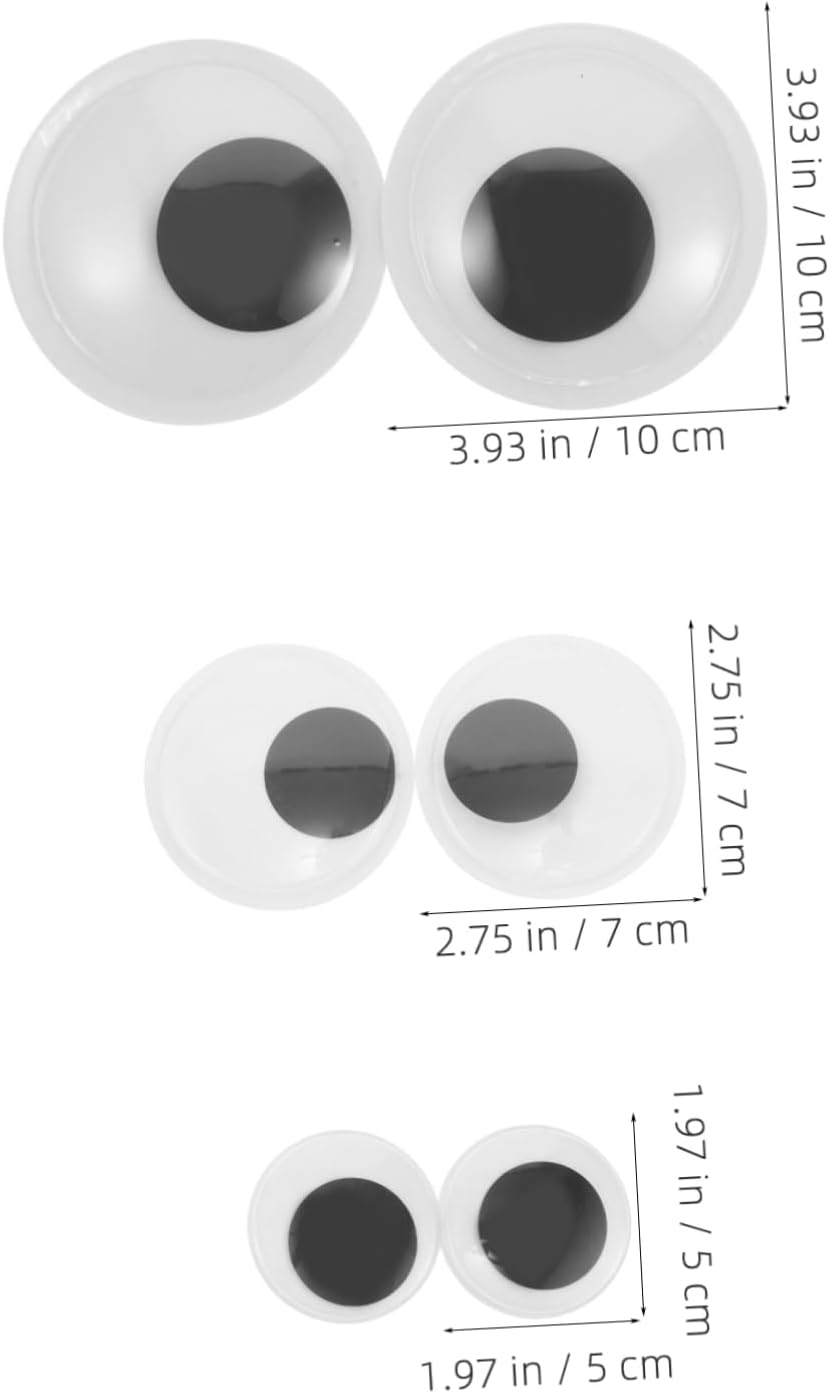 FIXOSHEE 8pcs Large Googly Eyes Stickers Self Adhesive for Wall Fridge and Crafts Wiggle Eyes Nordic Design DIY Art Supplies