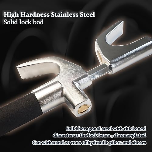 Kolroo Steering Wheel Lock, Retractable Stainless Anti Theft Car Device Universal Fits, Heavy Sturdy Car Steering Wheel Lock With Escape Hammer, Steering Wheel Lock For Car, Auto, Vans,Suv (Black)1 #TOP4