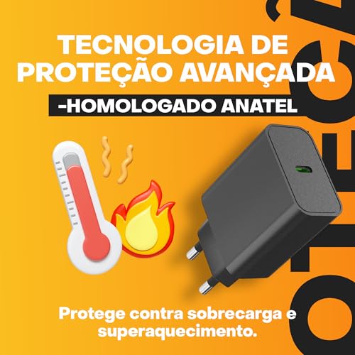 Carregador Super Turbo 50W Ultra Rápido USB-C Com Cabo USB Tipo C de 1m - Compatível com iPhone 15 T