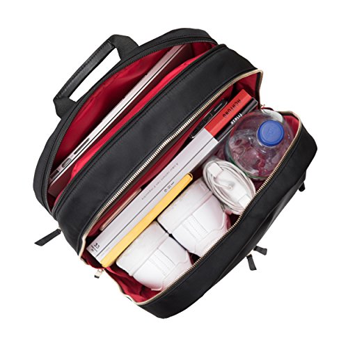 KNOMO Beaufort 15.6" Laptop Backpack Work Bag Purse for Women Large Travel Rucksack with Golden Zip, Black4