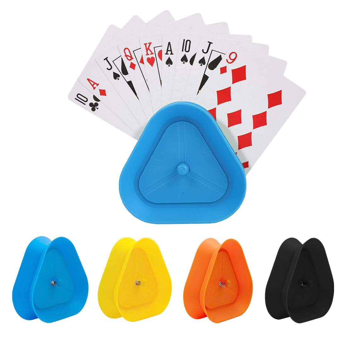 4 Piezas Soporte para Naipes, Sujeta Cartas, Naipes Y Naipes En Forma Triángulo, para Juegos de Cartas de pie en Forma de triángulo, Compatible con Diferentes tamaños de Cartas