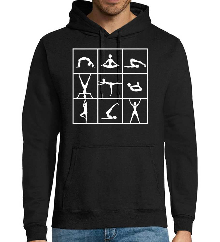 Gimnastyka męska bluza z kapturem, czarny, 4XL