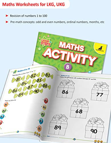 Image of Woodsnipe Beginner Maths and Number Writing Practice Worksheets for Early Learning| Age 2 to 6 Years| Ample Preschool Activities, Numbers 1 to 100, Shapes, Counting, Comparison, Addition, Subtraction