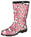 Sloggers Women's Waterproof Rain and Garden Boot with Comfort Insole, Cow-abella Bubble Gum, Size 9, Style 5017CWP09