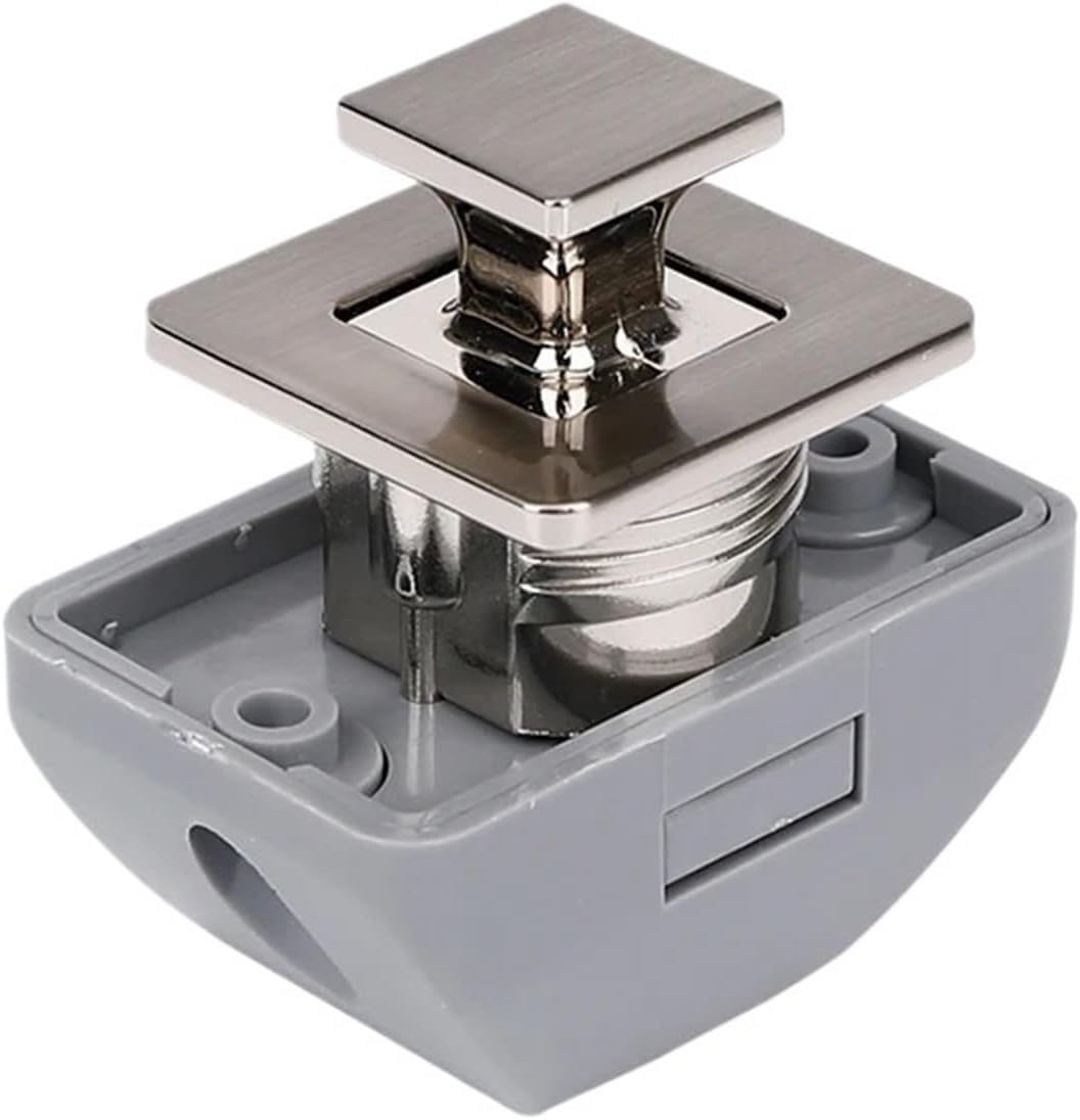 Camper Car Push Lock 26mm RV Caravan Boat Motor Home Cabinet Drawer Lock Keyless Push Button Latch Furniture Hardware 1Pcs(Satin Nickel)