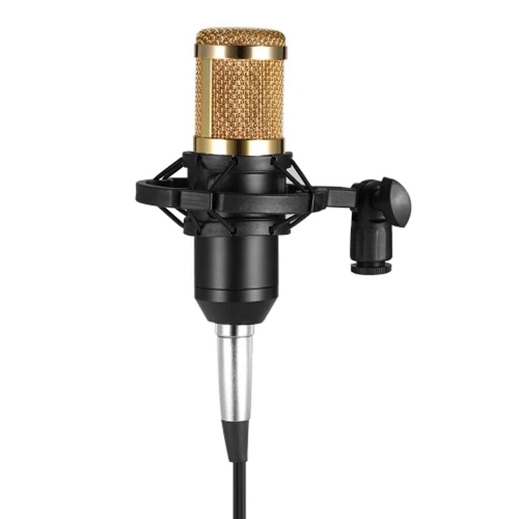 Microphone à condensateur studio câble 3.5mm éponge et suspension pour enregistrement radiodiffusion