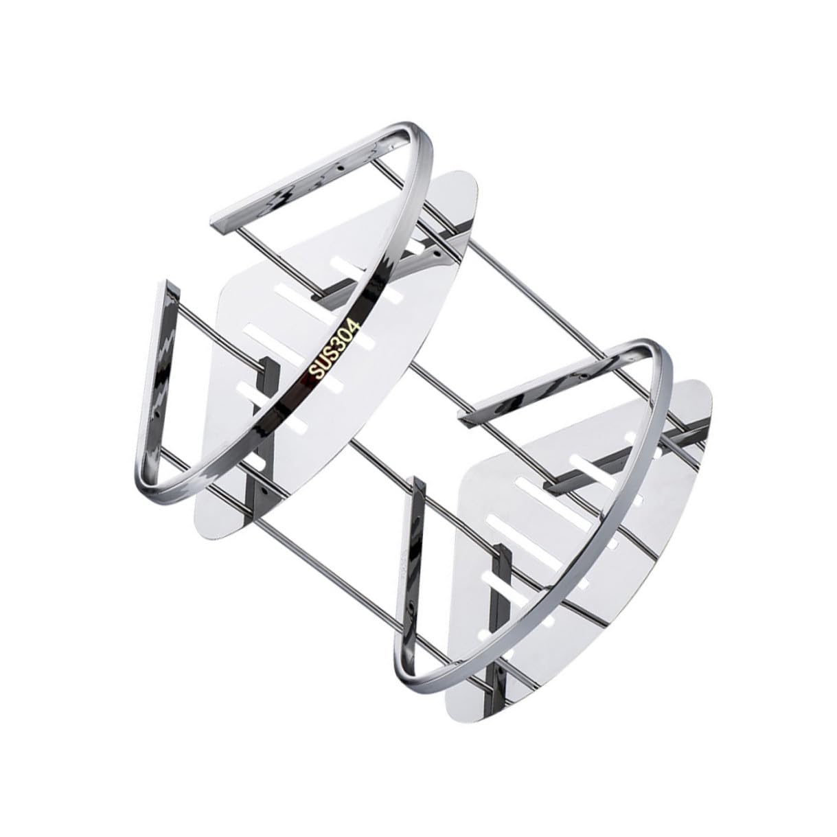 YUANCHUTOP 304 Stainless Steel Double Layer Triangle Corner Shelf - Wall Mounted Storage Rack for Bathroom & Kitchen - for Shower, Space-Saving Solution