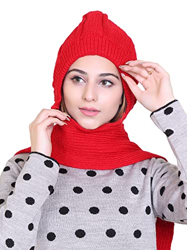 Image of Gajraj Unisex Soft Knitted Winter Warm Woolen Cap with Woolen Lovely Muffler|Fur Cap with Muffler