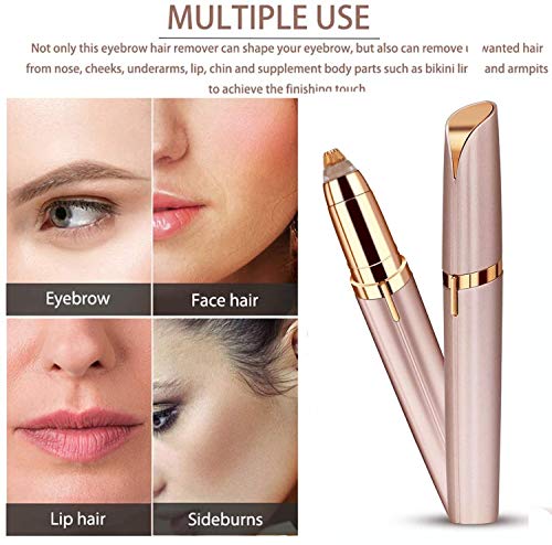 DaPlug Eyebrow Trimmer, Rechargeable Facial epilator, Eyebrow Razor and Painless Eyebrow Hair Remover, with Built-in LED Light, Suitable for Facial Lips, Nose, Facial Hair, Unisex