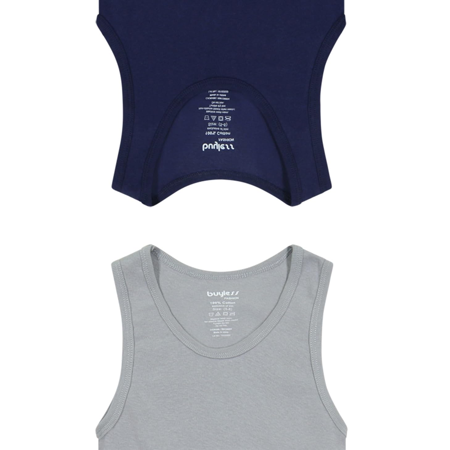 Buyless Fashion Camisetas sin Mangas para niños de algodón Suave, (Pack 6)