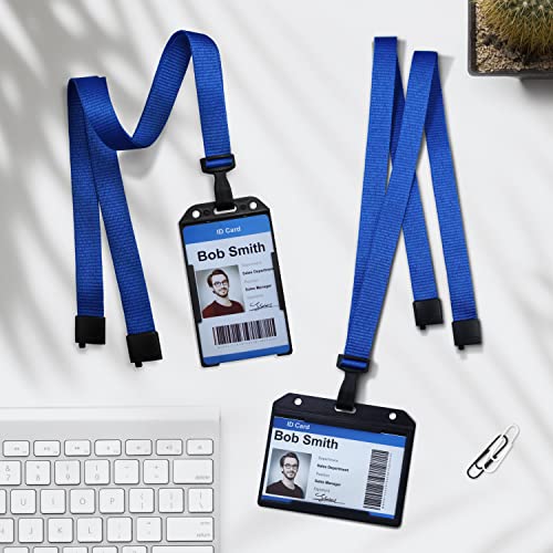 Bestom Bulk Polyester Safe Breakaway Lanyards For Id Badge Name Tag -Lanyards Badge Clip With No-Twist Plastic Clip Hook For Badge Holders School Hospital #TOP4