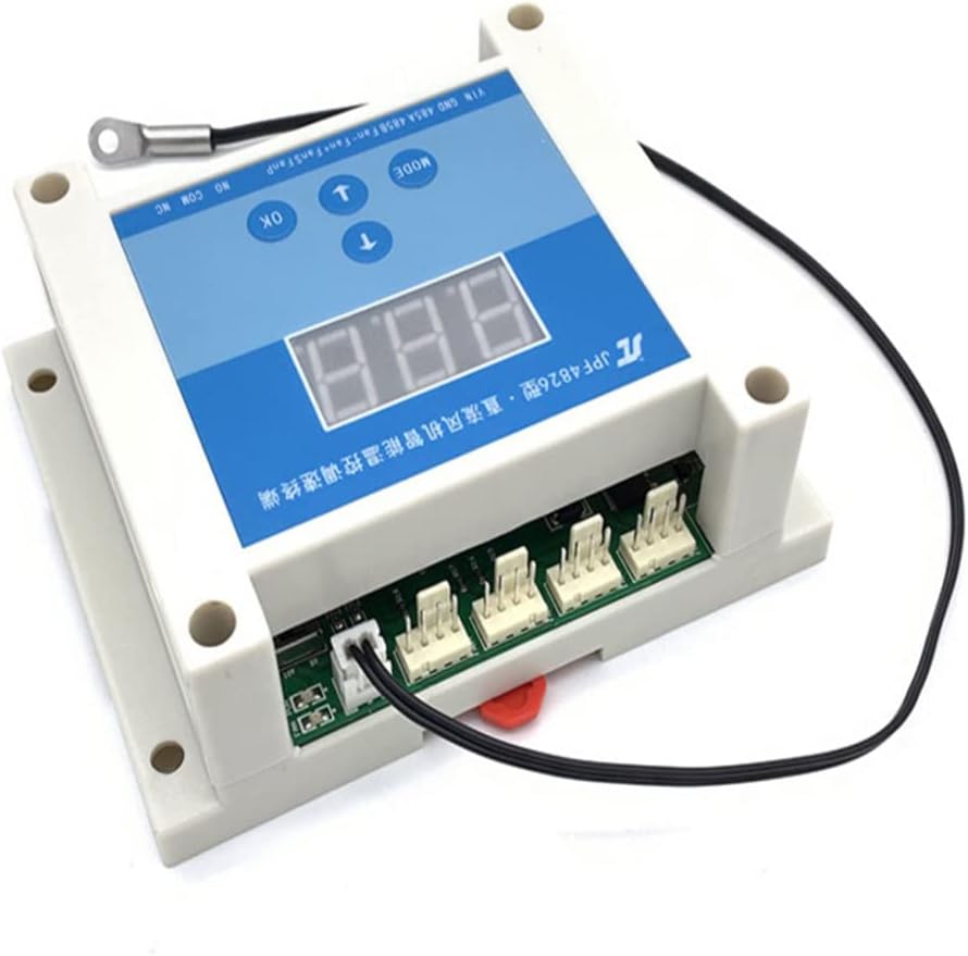 Taidacent RS485 Modbus RTU Automatic Cabinet Fan Dimmer Switch PC Case Fan Controller PWM Temperature Control CPU Cooling Fan Governor with Relay (RS485 with Relay)
