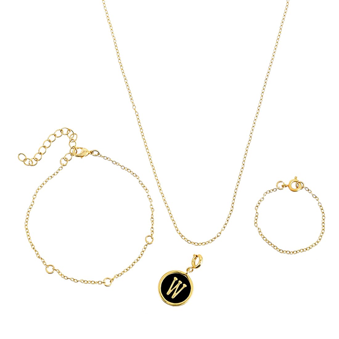 Valentine's Day Collection Alphabet W Black Enamel Charm|Valentine Gift For Her|Gift For Wome|Gift For Her|-image-10