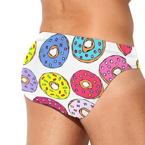 Colorful Doughnuts Mens Swim Briefs Quick Dry Swimming Trunks Training Swimsuit Low Rise Swimwear3