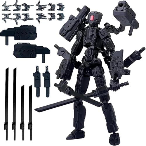 HNTCSR Figura de Acción Toy 13, Figura de Acción Multiarticular Impresa en 3D, exquisitos Adornos de Escritorio, Dummy T13 Figure es el Regalo Ideal para los Amantes de los Juegos(Negro)