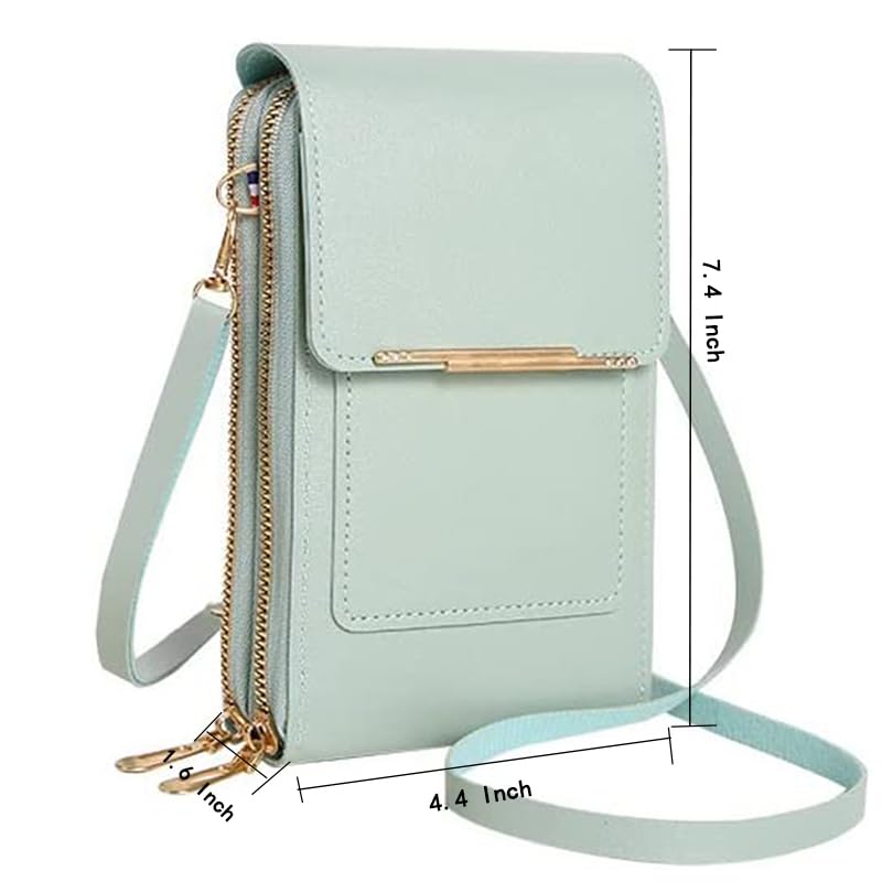 Image of Anti-Theft Leather Bag,Small Crossbody Cell Phone Purse Wallet for Women,RFID Block Phone Purse Crossbody with Shoulder Strap