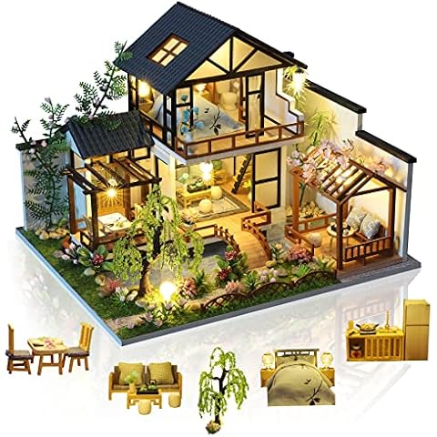 Cuteefun Miniature DIY Dolls House Kit with Music Box Cover