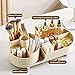 360° Rotating Vanity Makeup Organizer with Brush Holder, Large Spinning Cosmetic Storage for Skincare, Perfumes and Lotions