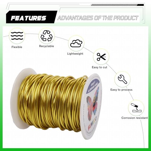 Alambre de aluminio amarillo fluorescente flexible en rollo continuo de 100 pies 4
