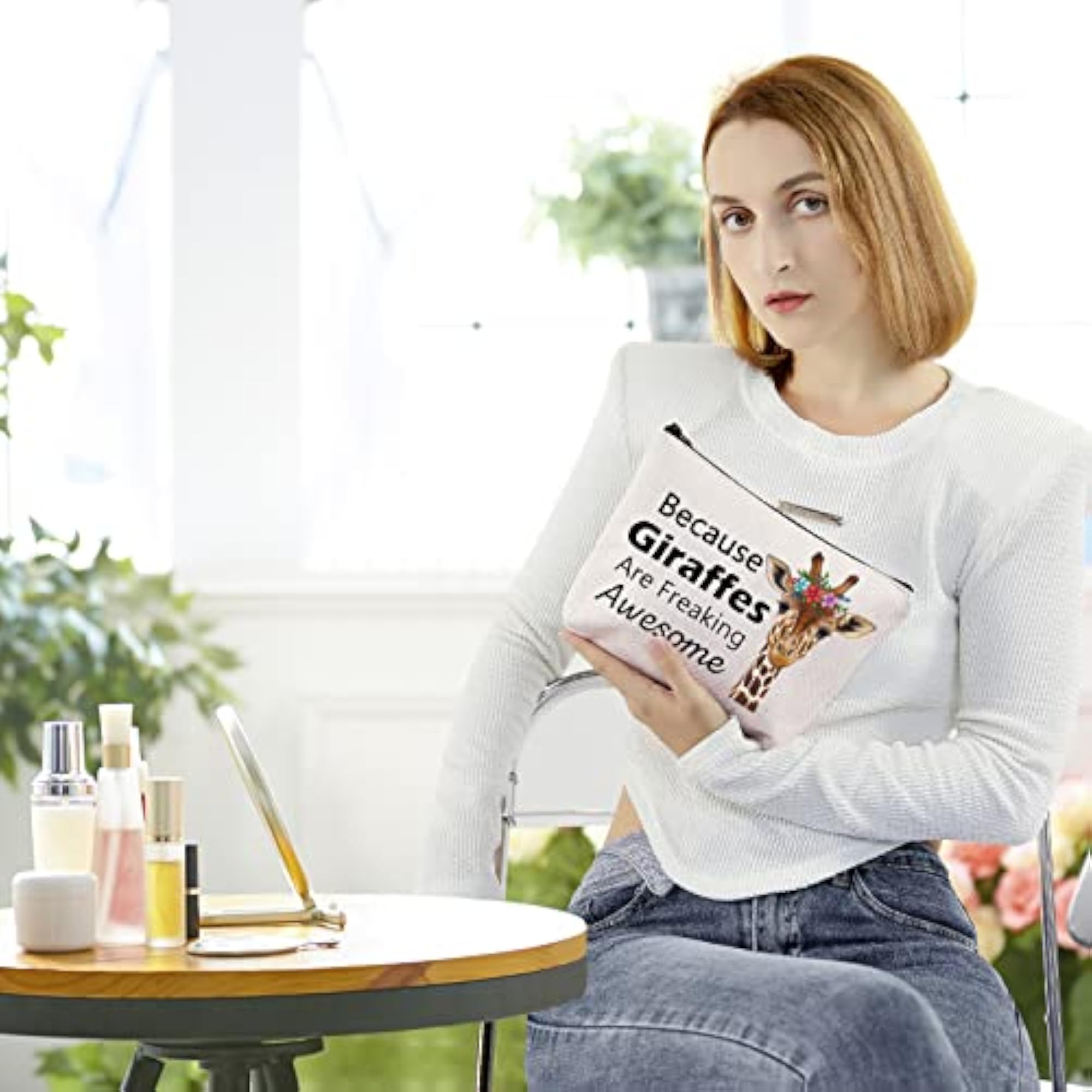 Funny Giraffes Makeup Bag, Cute Animal Lover Gift