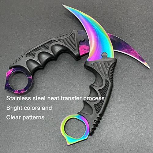 Msgumiho Karambit Knife Tactical Knife Stainless Steel Fixed Blade Knife With Sheath And Cord Suitable For Hiking, Adventure, Survival And Collection-2 Pieces(Coyh) #TOP3