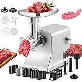 Huanyu Meat Grinder Electric 2800W Vegetable Shredder with 5 Sets Stainless Steel Blades,French Fry Blade,3 Sausage Stuffers,Kubbe Kits,Heavy...