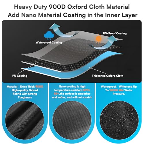 Patio Heater Covers, Heavy Duty 900D Outdoor Heater Covers Waterproof with Air Vent and Zipper, Push Rod Easy to Cover, Heater Cover for Standing Heater, Fits for East Oak, Fire Sense,Hampton Bay