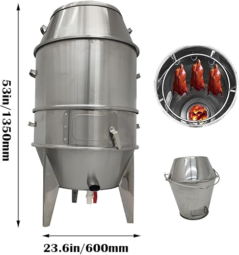 Miniatura 2 de INTBUYING Duck Roaster - Horno de pato asado de carbón 410 de acero inoxidable para barbacoa, pato asado de Pekín, pollo asado, cerdo Beijing, Pato