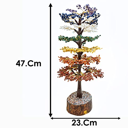 Image of 7 Chakra Crystal Tree (1500 Beads) M-Seal Showpieces for Feng Shui Decorative Items & Home Decoration | Showpiece for Home Decor Living Room | Ideal Spiritual Gift & Aesthetic Room Decoration