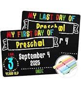 First & Last Day of School Chalkboard Sign (8.5x11 inches, Double-Sided), My Small Back to School...