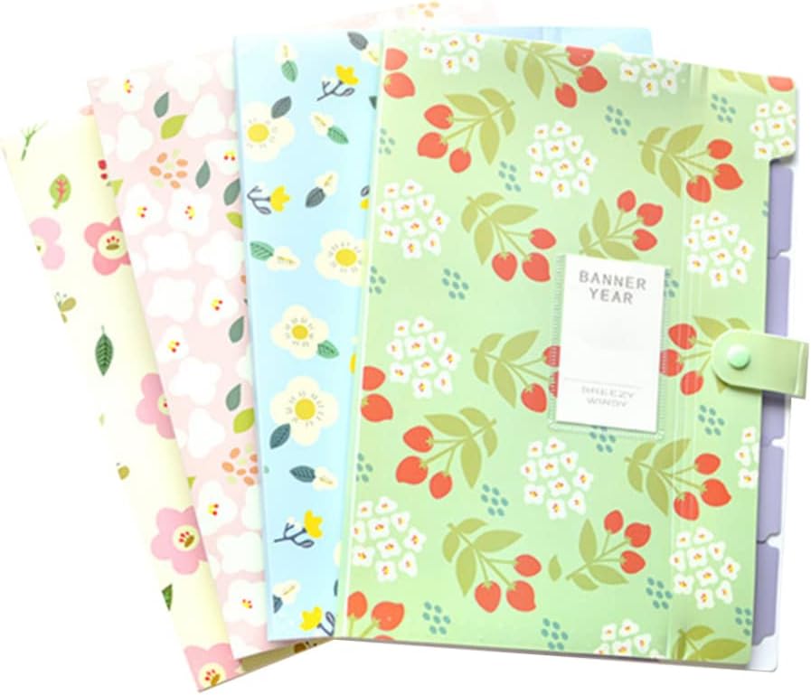 Gogogmee 4PCS Concertina Folder Cartoon File Folder Pocket