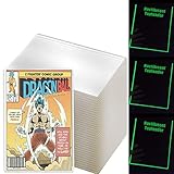 Comic Book Toploader Colored Border Edge Fits Current Silver Golden Age 5mm Thickness Comic Book Top Loader Hard Protector Cover Case Holder Plastic Photo Picture Frame Display(noctilucent-5pcs)