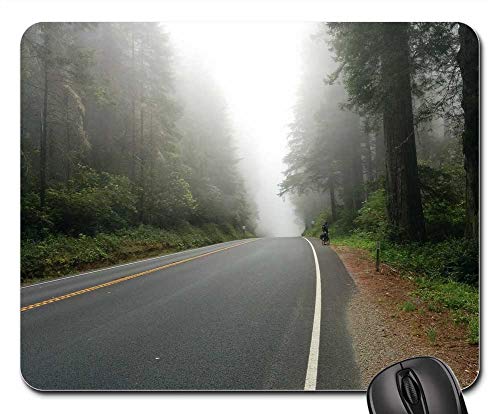 Mouse Pad - Asphalt Drive Fog Foggy Foliage Forest Highway