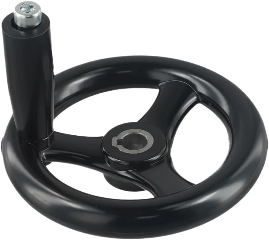 1pc LatheMillingHandwheelD125/200/100/160mm 3 Spoke Hand Wheel with Revolving Handle for Milling Machine Lathes Grinders(12x125mm)
