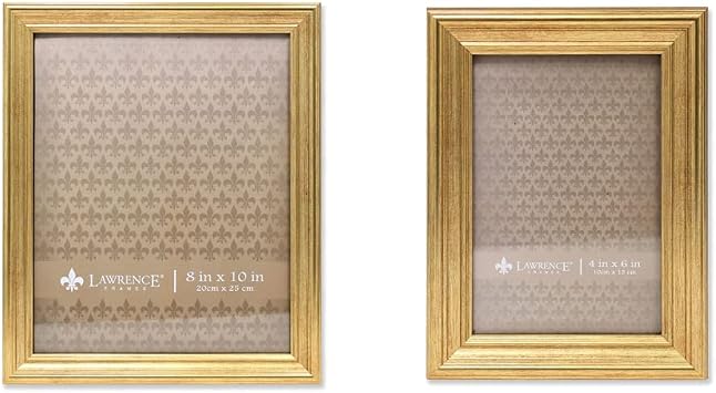 Lawrence Frames Sutter Gold Picture Frame Bundle 8x10 and 4x6