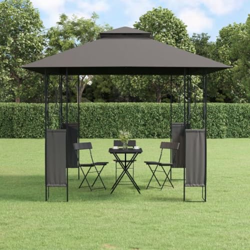 Genérico Cenador con tejado Acero Gris Antracita 300x300x270 cm,Casa y jardín,Jardín,Artículos de Exterior,Estructuras de Exteriores,Carpas y cenadores-360141