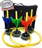 Matty's Toy Stop Deluxe Lawn Darts Set with 4 Lawn Darts, 2 Target Rings & Storage Bag