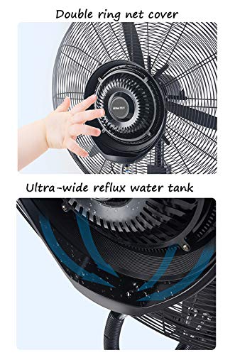 Ditudo Fans,High Velocity Fan - Standing Fan, Heavy Duty Cooling Misting Spray Humidifier Quiet Tower Atomization Commercial Vertical Oscillating Fan Industrial Rotating #TOP4