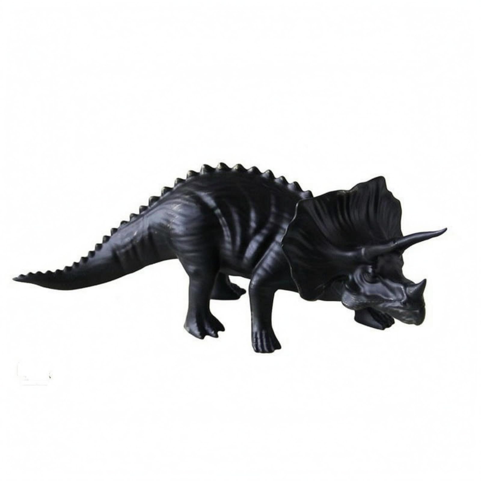 Triceratops-Figur Tischdekoration Gehörnte Dinosaurierfigur Naturgetreu Tierfigur, Schwarz