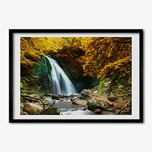 Chute d'eau dans la foret tableau 70x50 cm Tulup pour habiller un mur vide