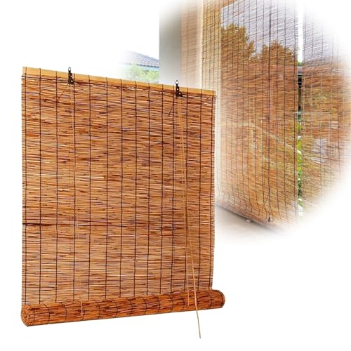 Persianas De Caña Natural, 50 60 70 80 90 100 110 120 130 140 150 Cm, Cortinas Bambu Exterior Blackout Estor Bambu para Terraza Cocina Jardín(W31xH98IN(80x250CM))