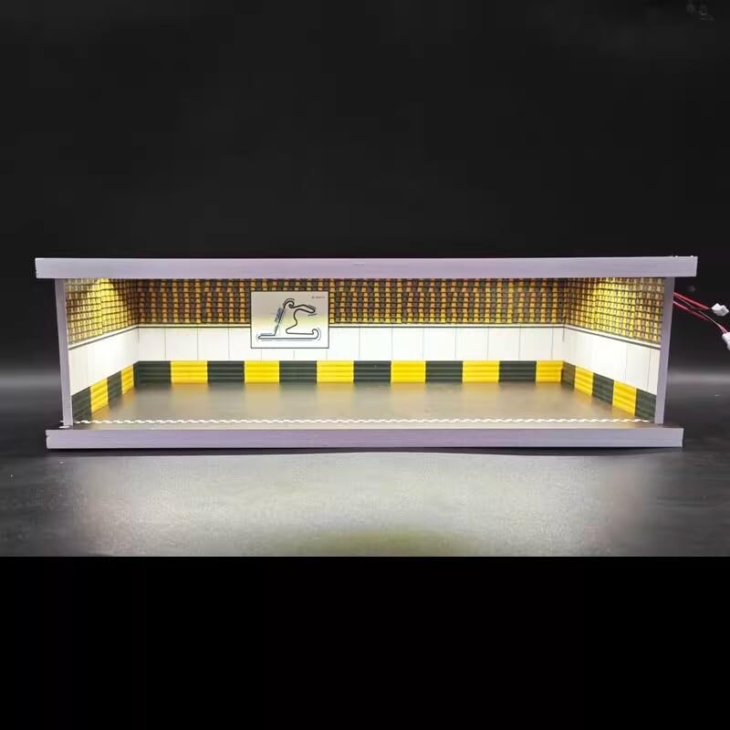 Modèle de garage de voiture en diorama à l'échelle 1/43, pour boîte d'affichage de modèle de voiture moulée sous pression à l'échelle 1/43, scène de stationnement de voiture de ville, avec lumière LED