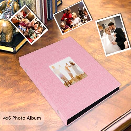 Miaikoe Photo Album 6x4 300 Pockets Slip in Large Capacity Album for Family Wedding Anniversary Linen Album Book Holds 300 Horizontal 10x15cm Photos(300 Pockets - Image 3