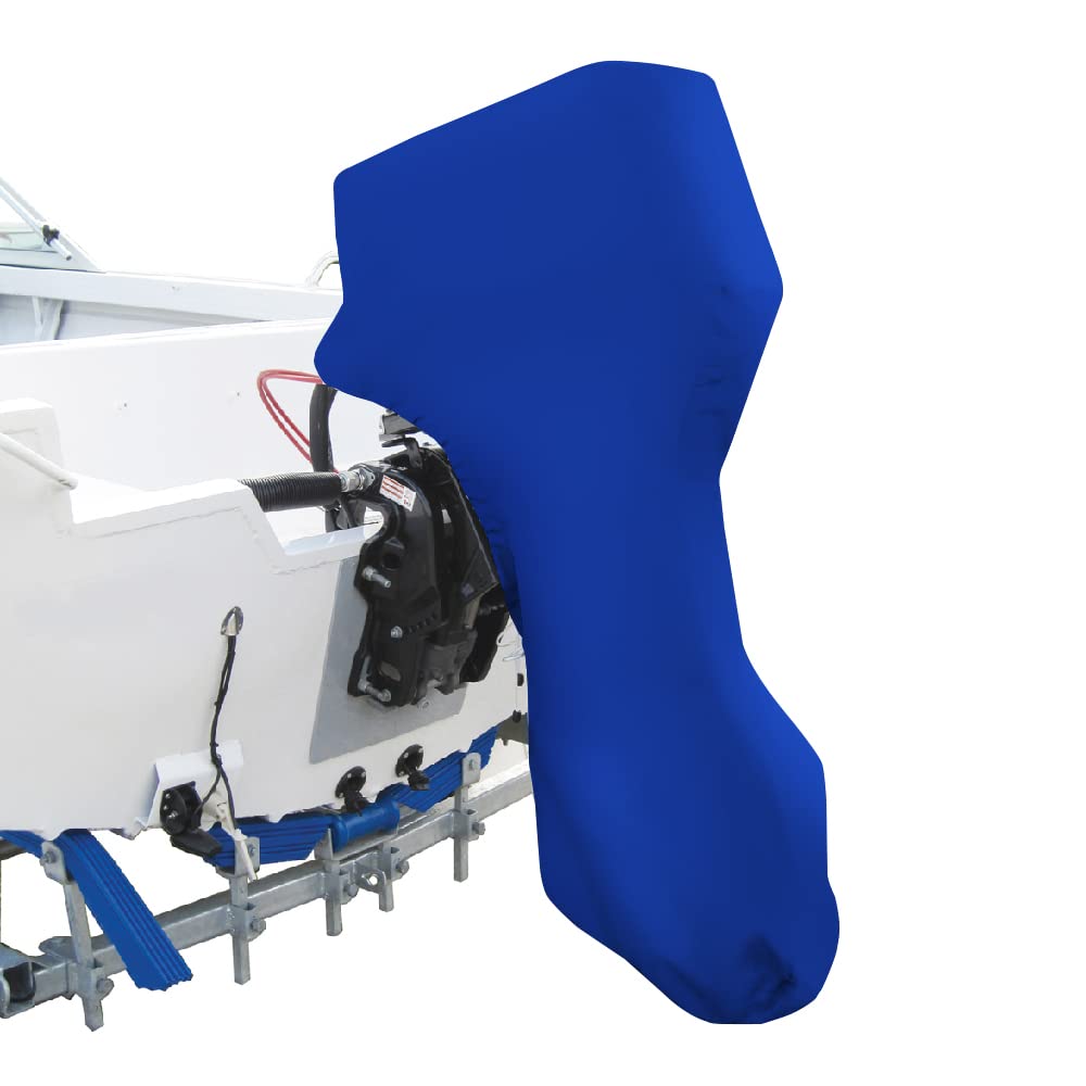Seamander Outboard Motor Cover,Full Motor Outboard Cover, Engines Cover Waterproof Boat Cover (Pacific Blue(600D), Fits for 40-50 HP)