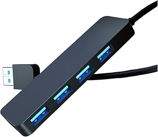 4 Port USB Hub,Fast USB 3.0 Hub,Portable USB Hub 3.0 with 2ft Extender Cable,Ultra Slim USB Port Expander USB Splitter for Laptop MacBook Pro Gaming PC Desktop,Notebooks,PS5