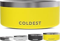 Vista 56 de Coldest Cuenco de metal antioxidante, antideslizante, 3 capas aisladas, acero inoxidable, perro, gato, mascota, antiderrames, sólido, para agua
