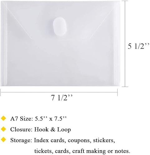 Miniatura 3 de GeorgeBaker - Paquete de 10 sobres de plástico pequeños con cierre de gancho y bucle, sobre de polietileno para tarjetas de recibo de cupones de 5