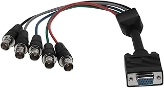 SF Cable, VGA Breakout Cable, 15 Pin VGA Female to 5 BNC Female (1 Feet)
