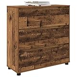 Avec tiroir Tomostar Commode 3 Tiroirs, Commode Chambre Meuble de Rangement Chest of Drawers Bois Ancien 80 x 31 x 81 cm